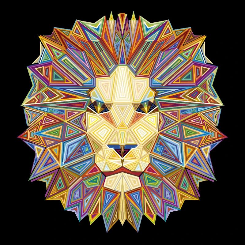 Geometric lion head