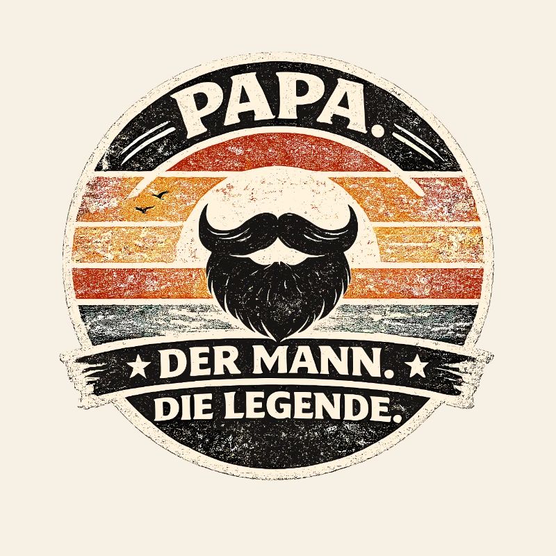 Dad Legend Retro Beard Badge