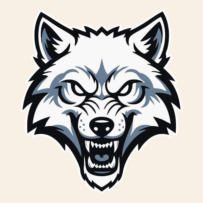 Wild Arctic White Wolf Maskottchen-Maskottchen-Logo