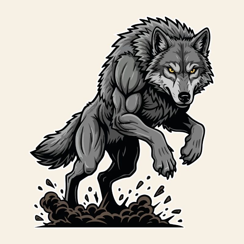 Werwolf Mighty Racing Maskottchen Wolf