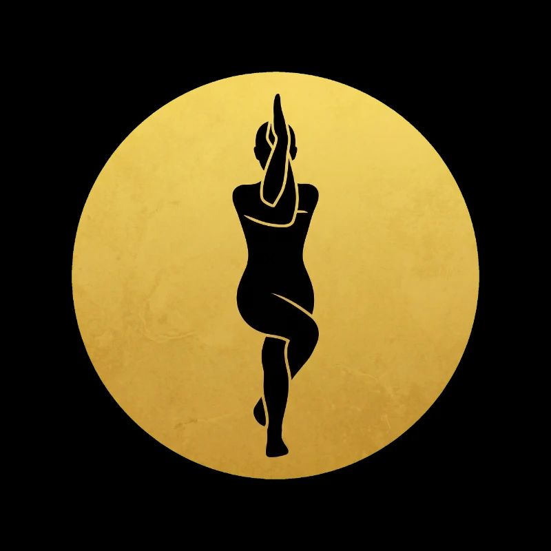 Adler Pose Yoga Silhouette Goldene Sonne