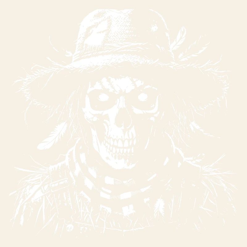 Skeleton with straw hat