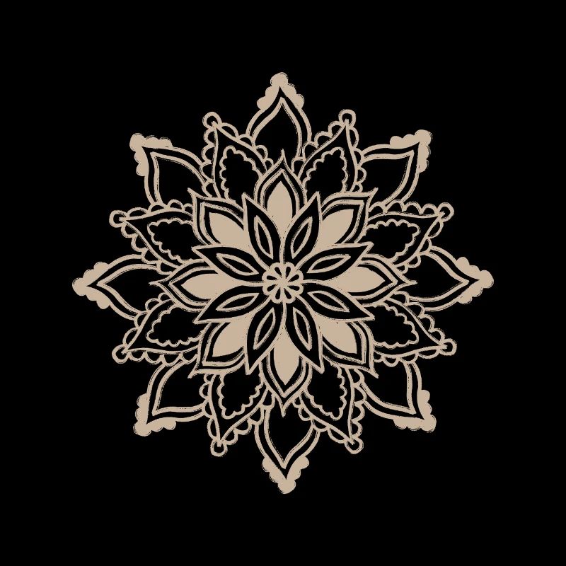 Beige Mandala Lace Pattern