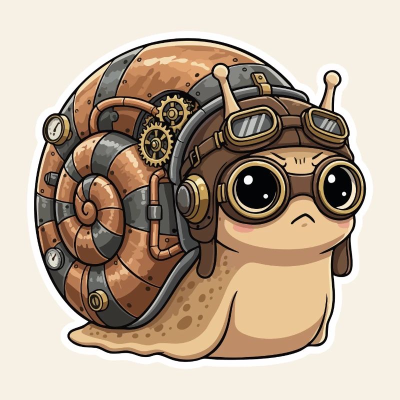 Snail Aviator Steampunk Shell Copper