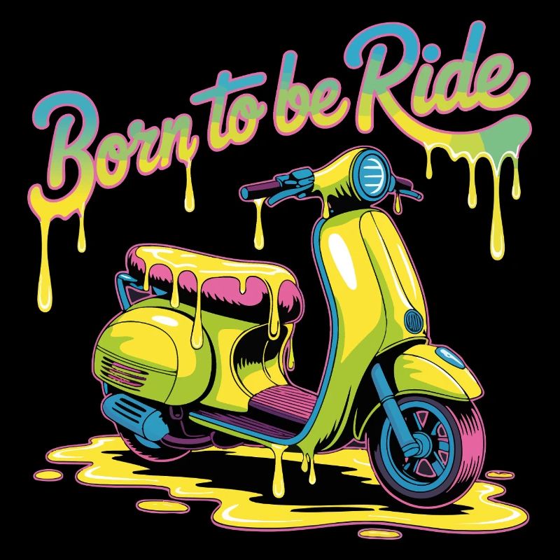 Born To Ride Scooter Neon Splash