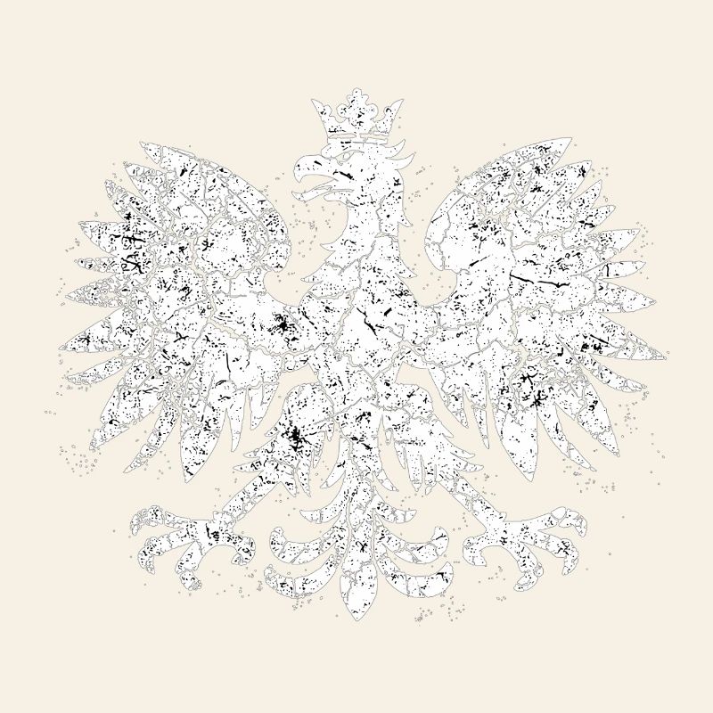 Polish Eagle Vintage – Blason blanc Grunge
