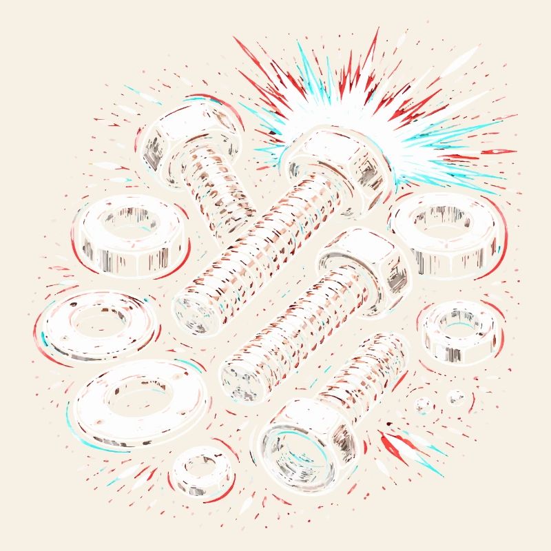 Bolts Nuts Mechanic Tool Design