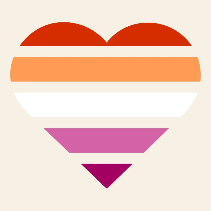Drapeau de la fierté Cœur · Lesbienne