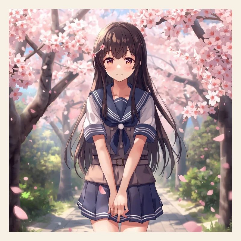 Kirschblüten Schulmädchen