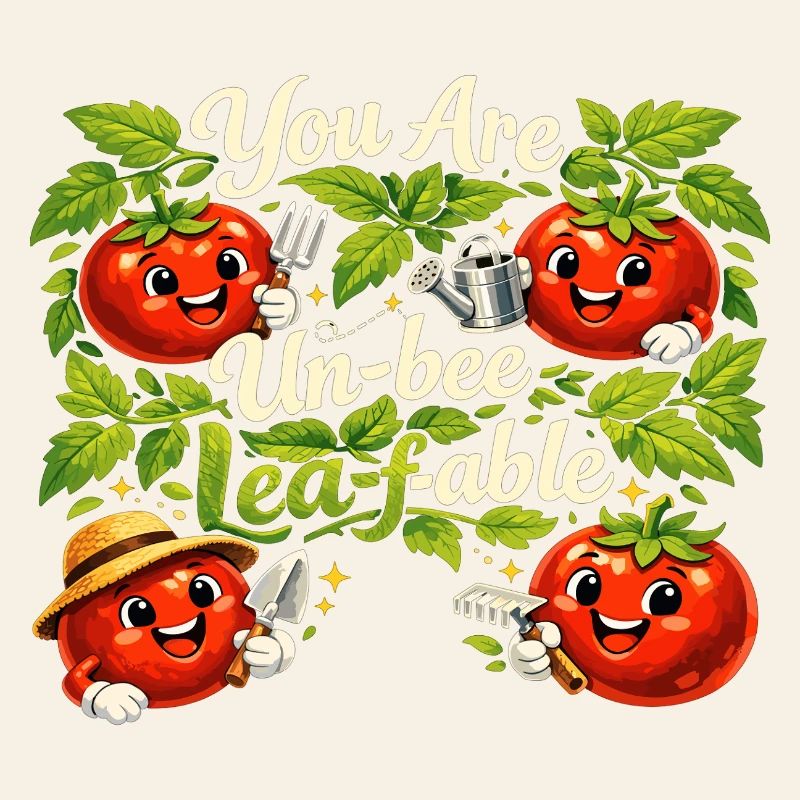 Funny Tomato: You Are Un-bee-leaf-able Design