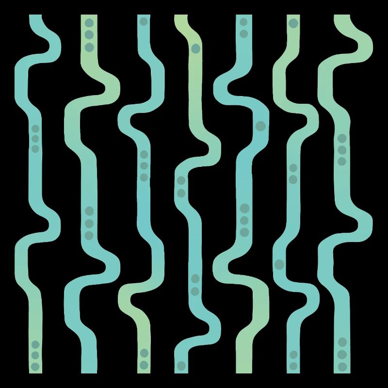 Wiggle Wavy Stripes L Stripes L Green Blue
