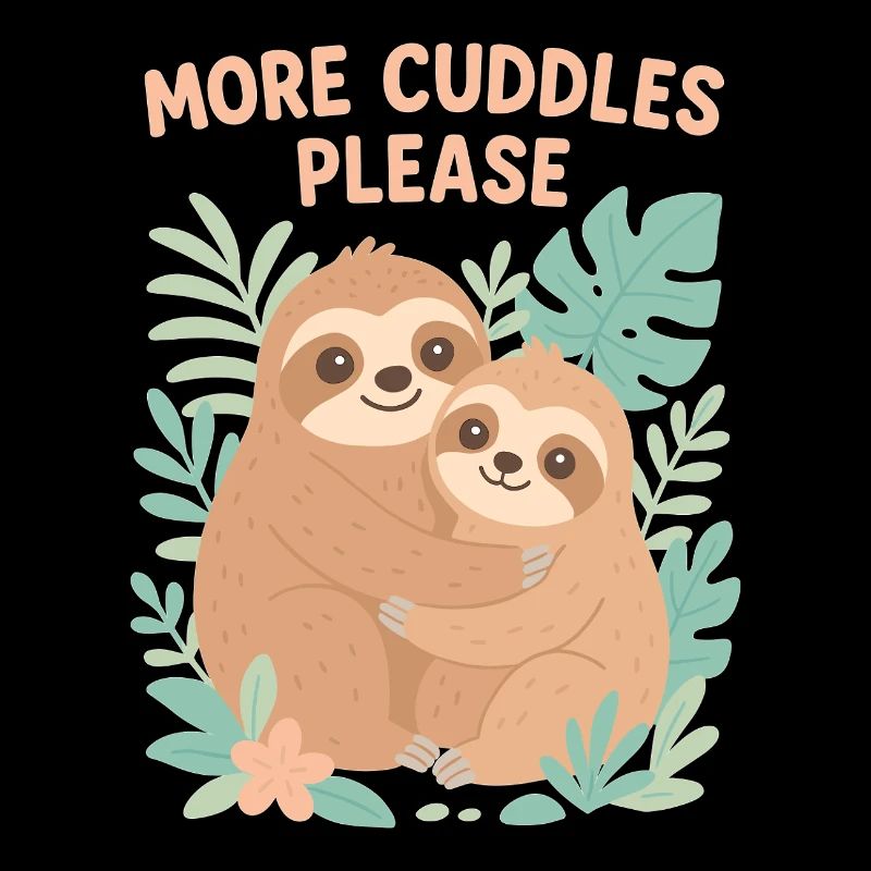Süße Faultiere: More Cuddles Please Design