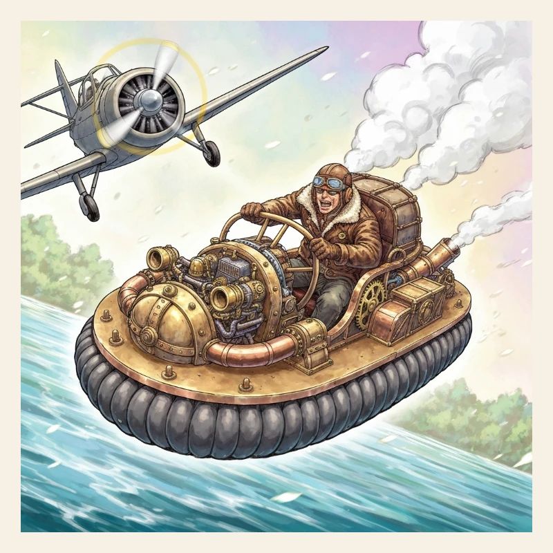 Steampunk Airboat River Chase