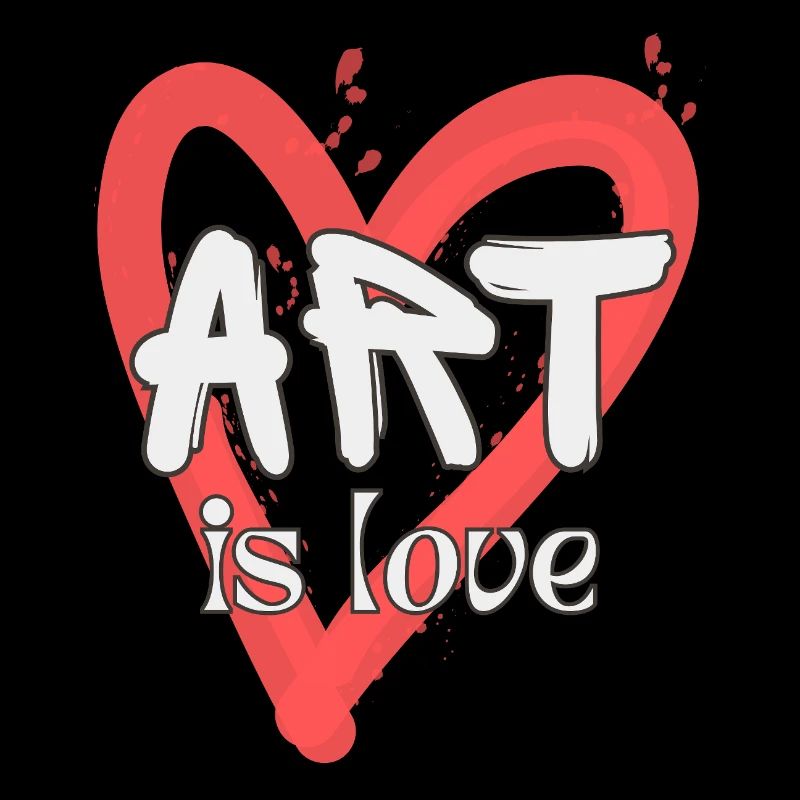 Art is Love, white on red heard