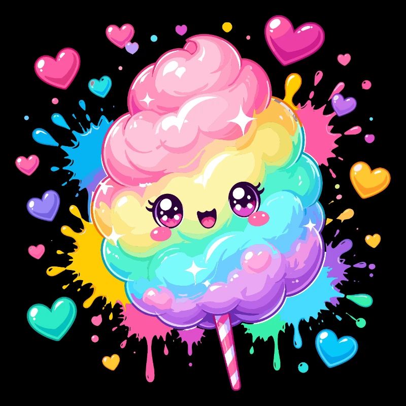 Rainbow Candy Cane Heart Happiness