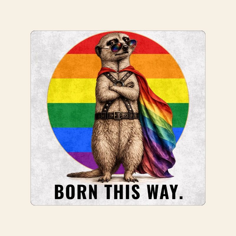 Born This Way LGBTQ Pride Suricate Design