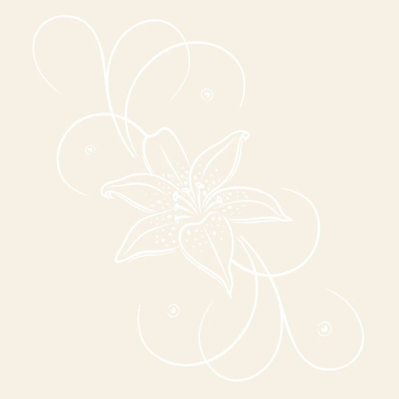 Lily with floral element. Summer time. White.