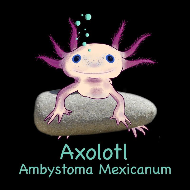 Iconic axolotl chilling, dessiné à la main