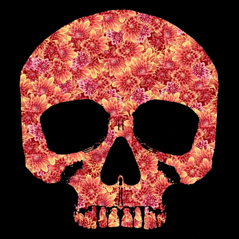 Crâne avec des fleurs
