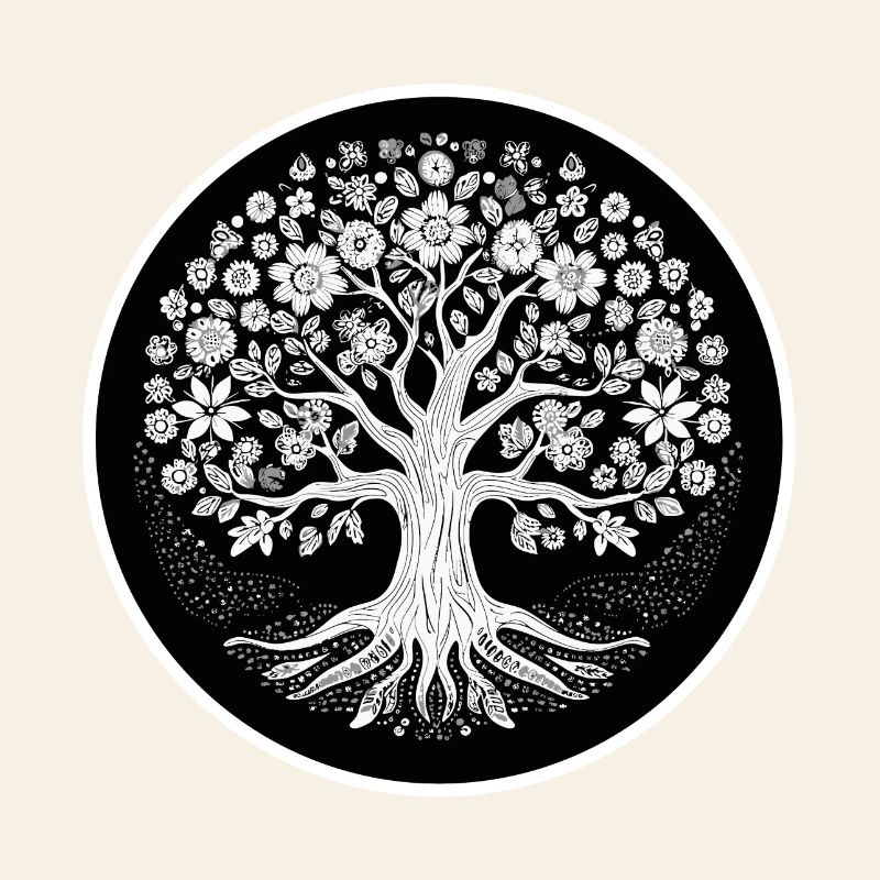 Arbre à racines de fleurs