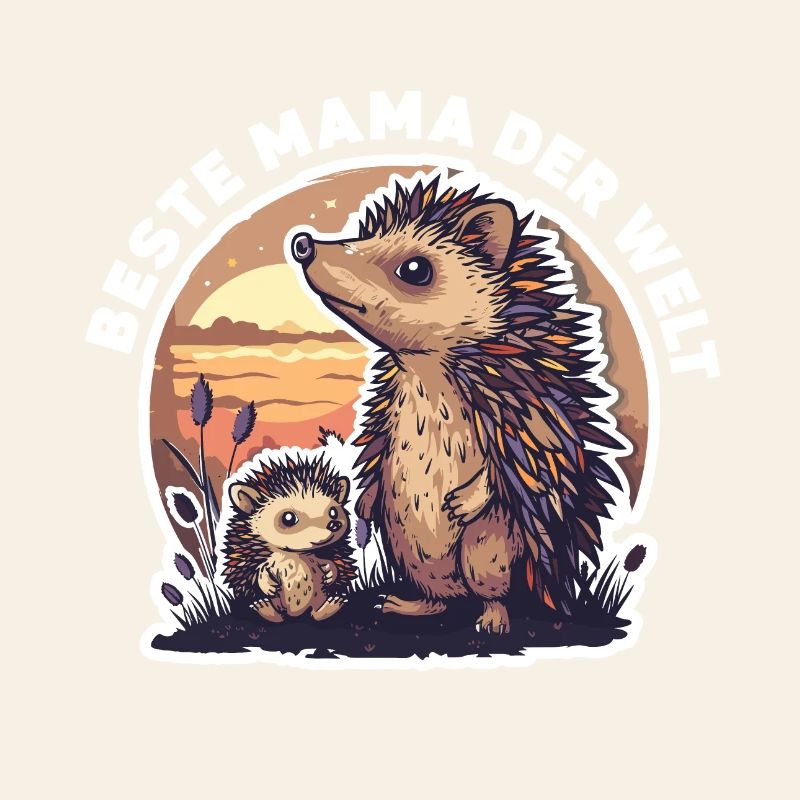 Mama Mutter Beste Mama der Welt Igel Spruch