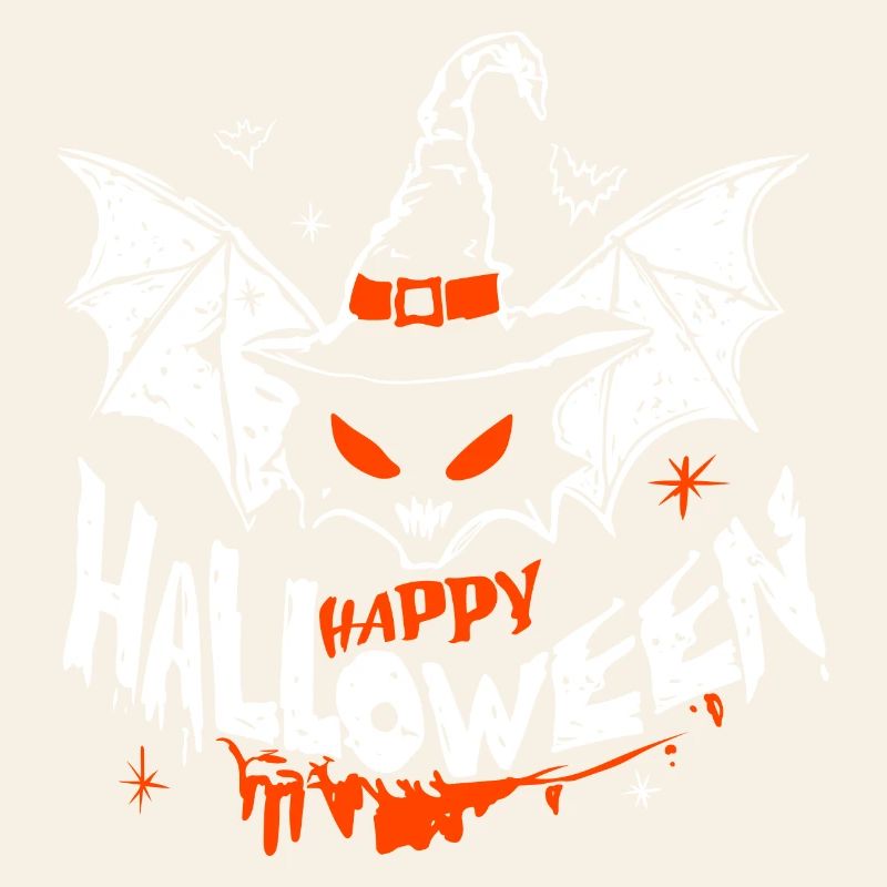 Halloween Bat with Witch Hat - Fun Design