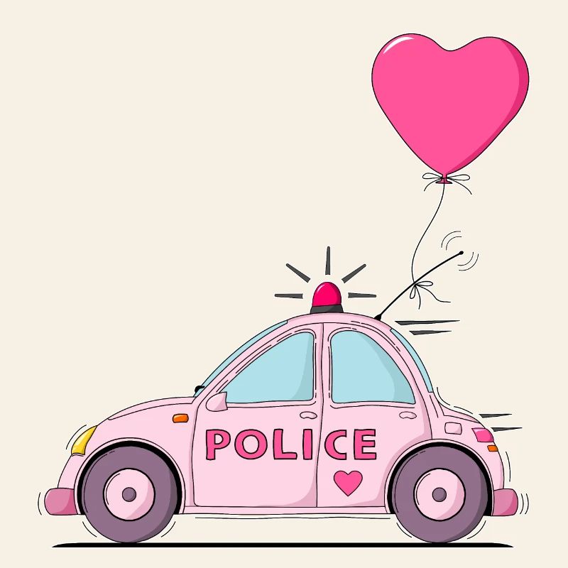 Police Herz Rosa
