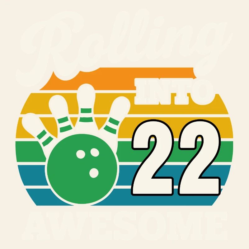 Bowling 22 Birthday Celebration Graphic