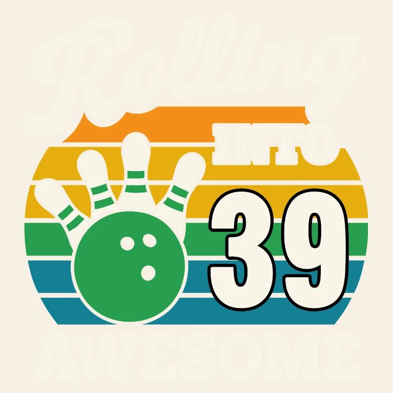Bowling 39e anniversaire célébration graphique