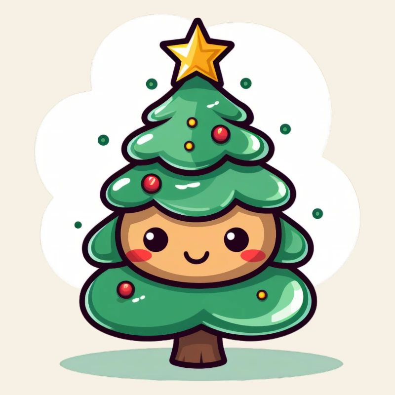 Conception de mascotte d’arbre de Noël mignon