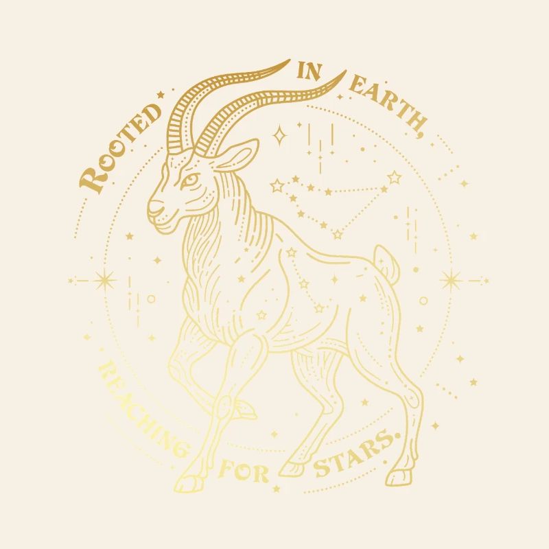 Steinbock Sternzeichen Geschenk – Erde & Sterne Design