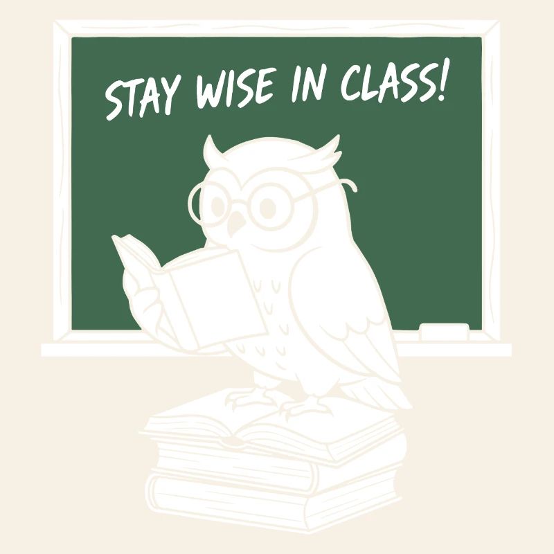 Wise owl reading in class