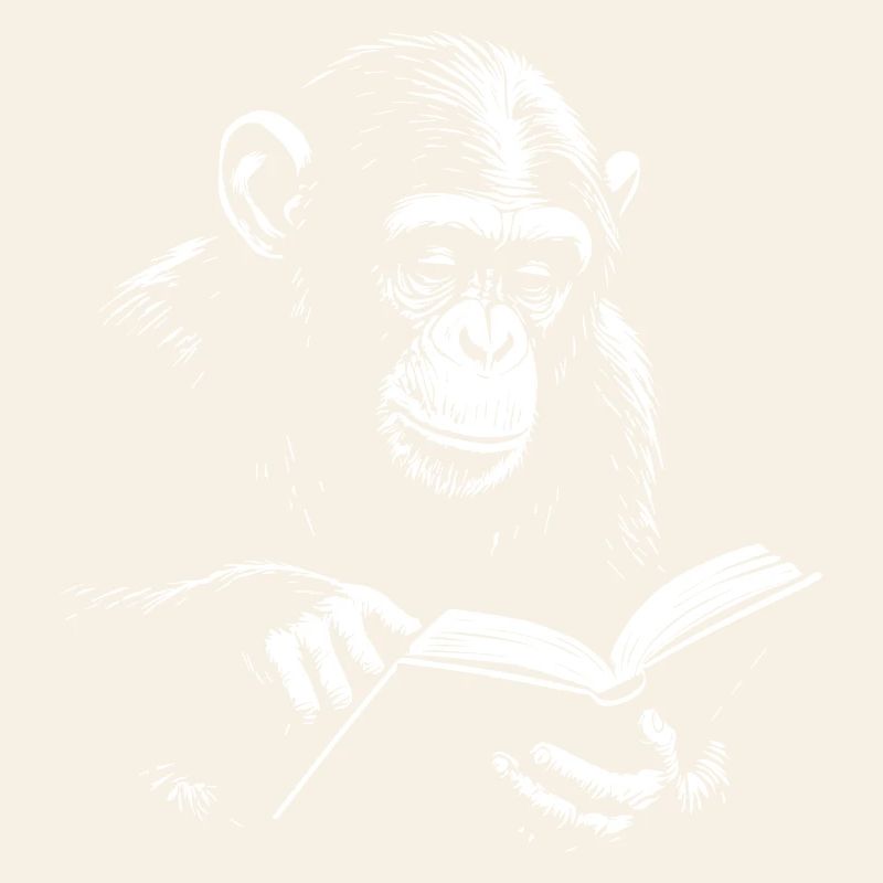 Reading Monkey Illustration