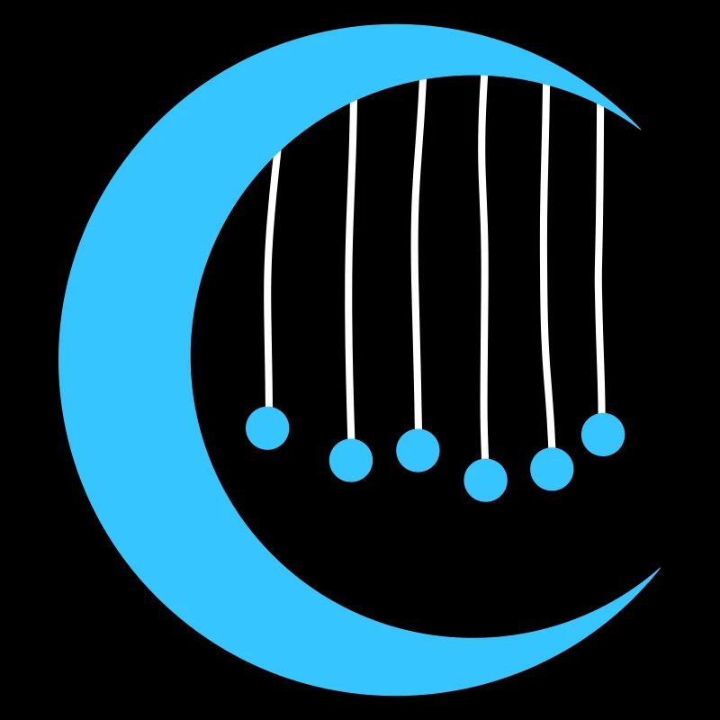 Lune bleue avec carillon à vent