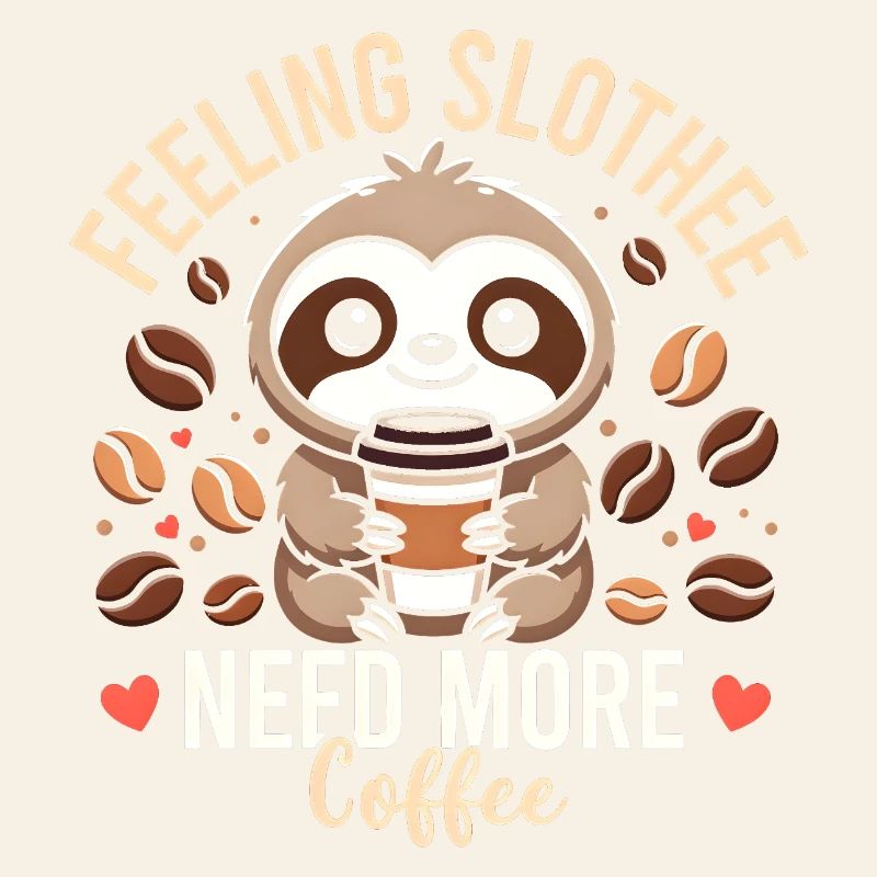 Feeling Slothee Need More Coffee Sloth 