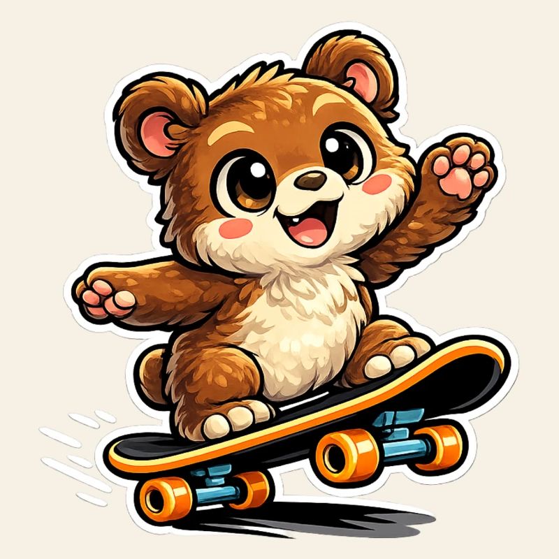 Aventure de skateboard de Cuddly Bear