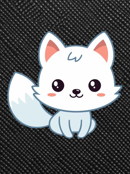Kawaii White Pastel Fox
