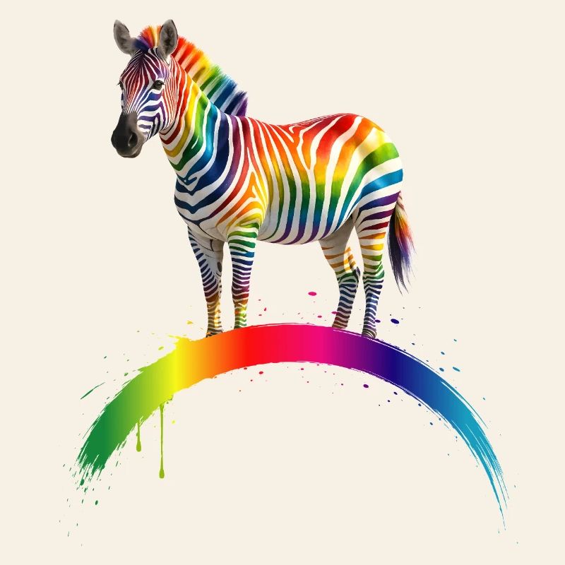 Rainbow Zebra Gradient Art Design