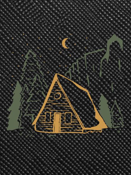 Moonlit Rustic Cabin Night