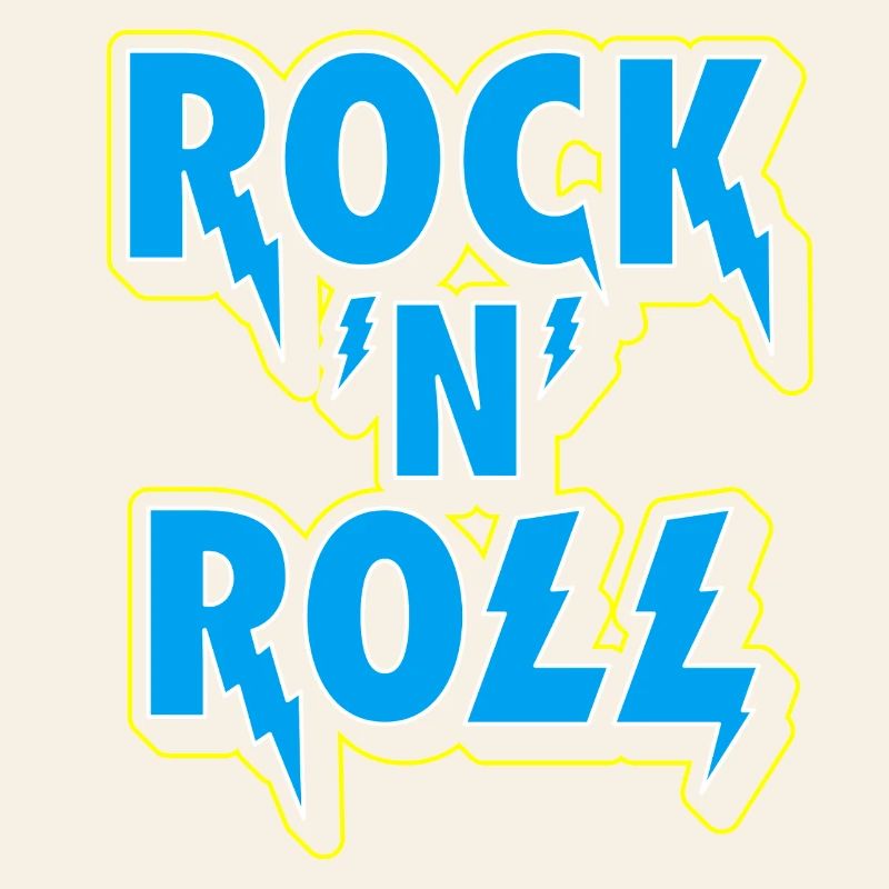 Rock 'N' Roll Typographic 3D Logo