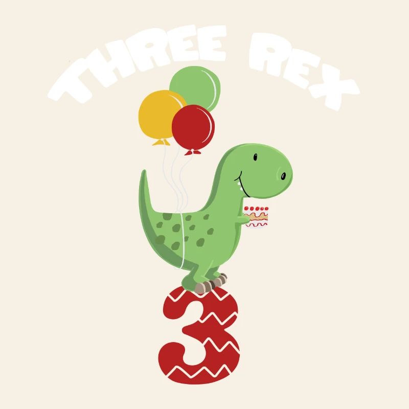Three Rex - Dritter Geburtstag Junge - 3 Jahre