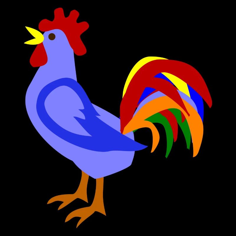 Coq coloré dans la conception artistique