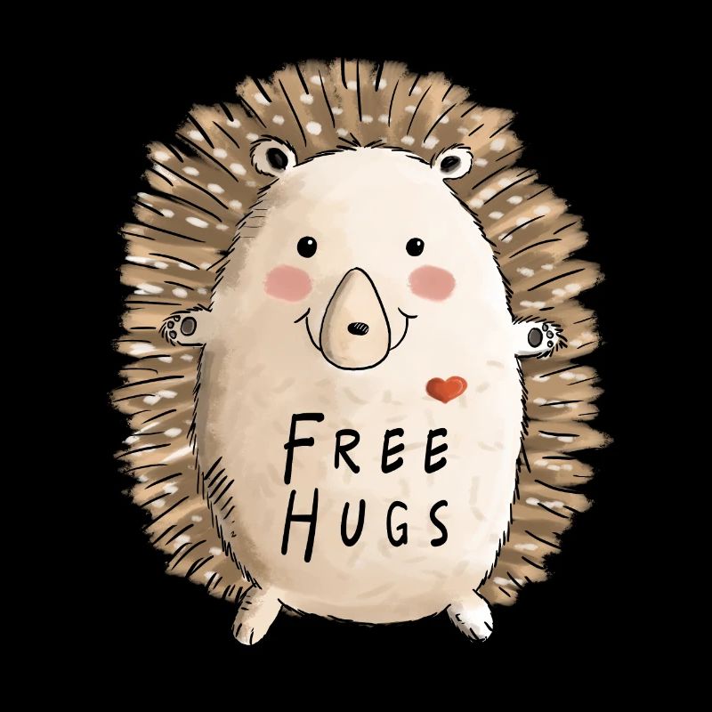 Free Hugs Igel I Kinder Comic Geschenk Herbst