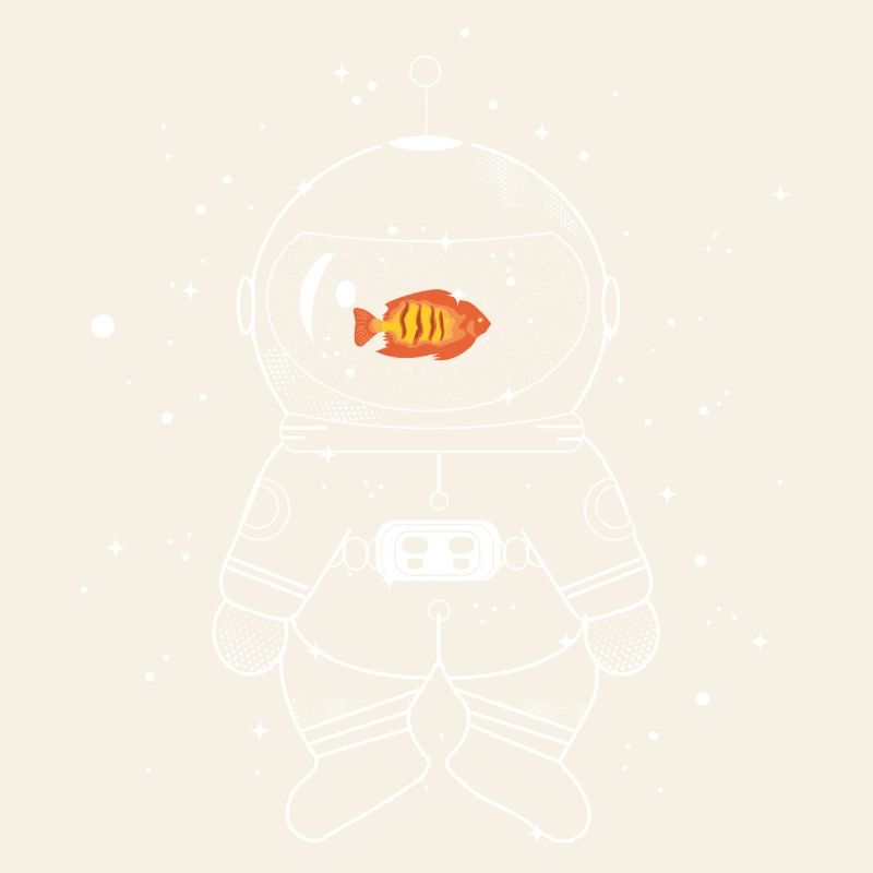 Astronaut with goldfish