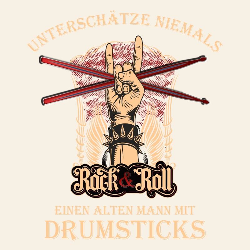 Drummer drummer - old man with drumsticks