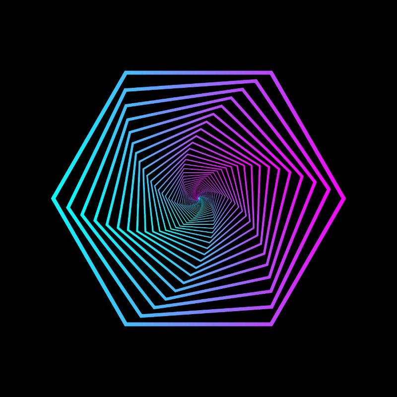 Gradient en spirale de polygone néon