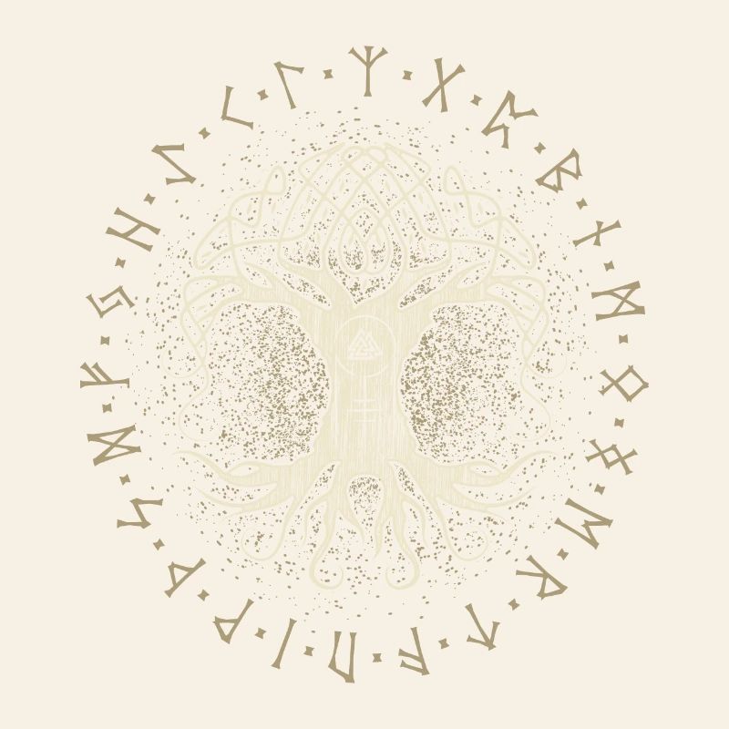 Ygdrassil Arbre du monde Arbre de vie Valknut