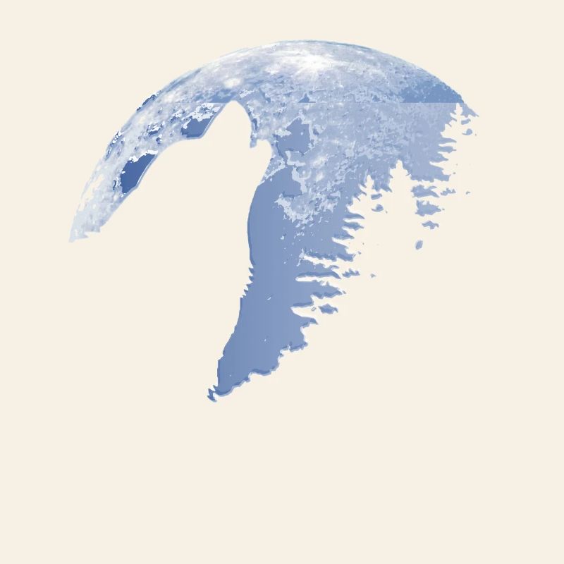 Wolf hurle sur la lune - La silhouette de Wolf