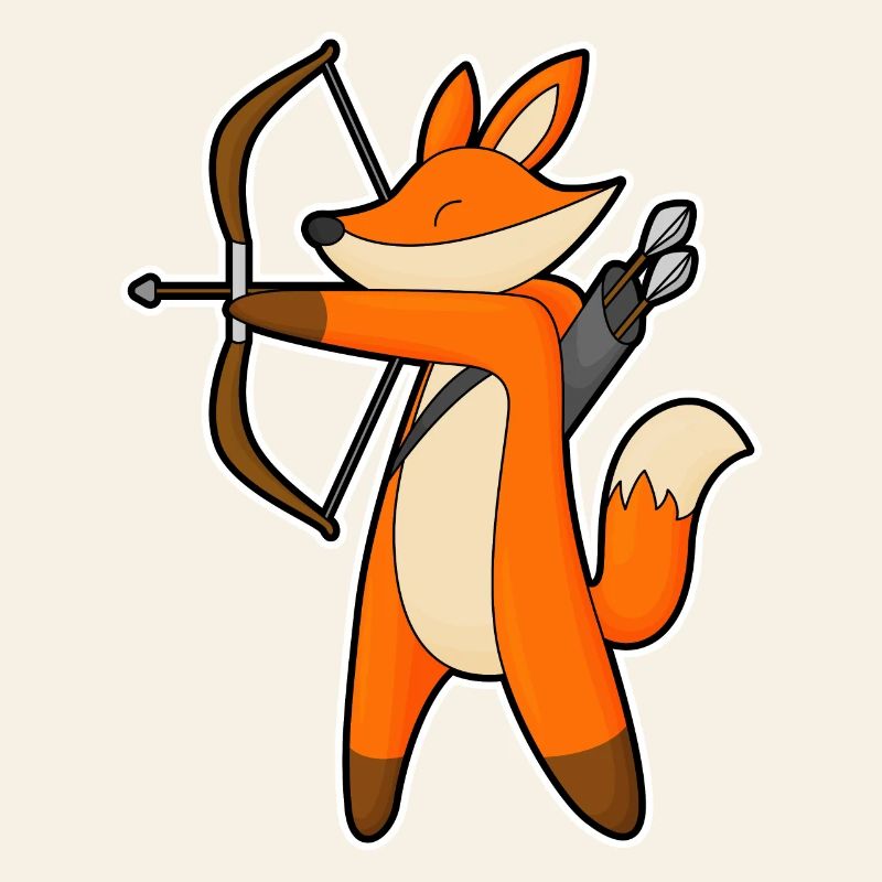 Renard comme archer avec flèche &arc