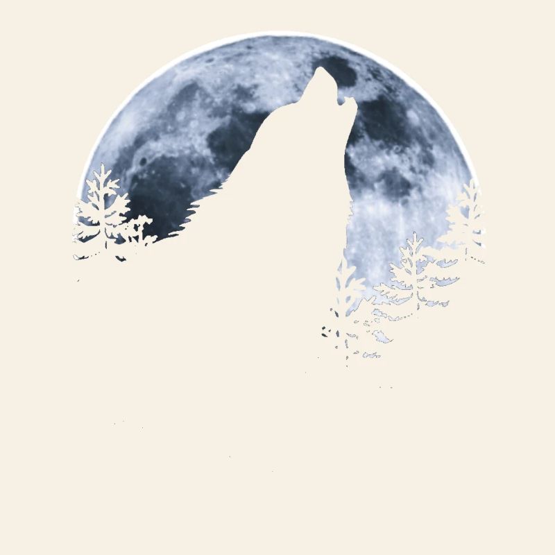 Wolf howls moon - Wolf's silhouette